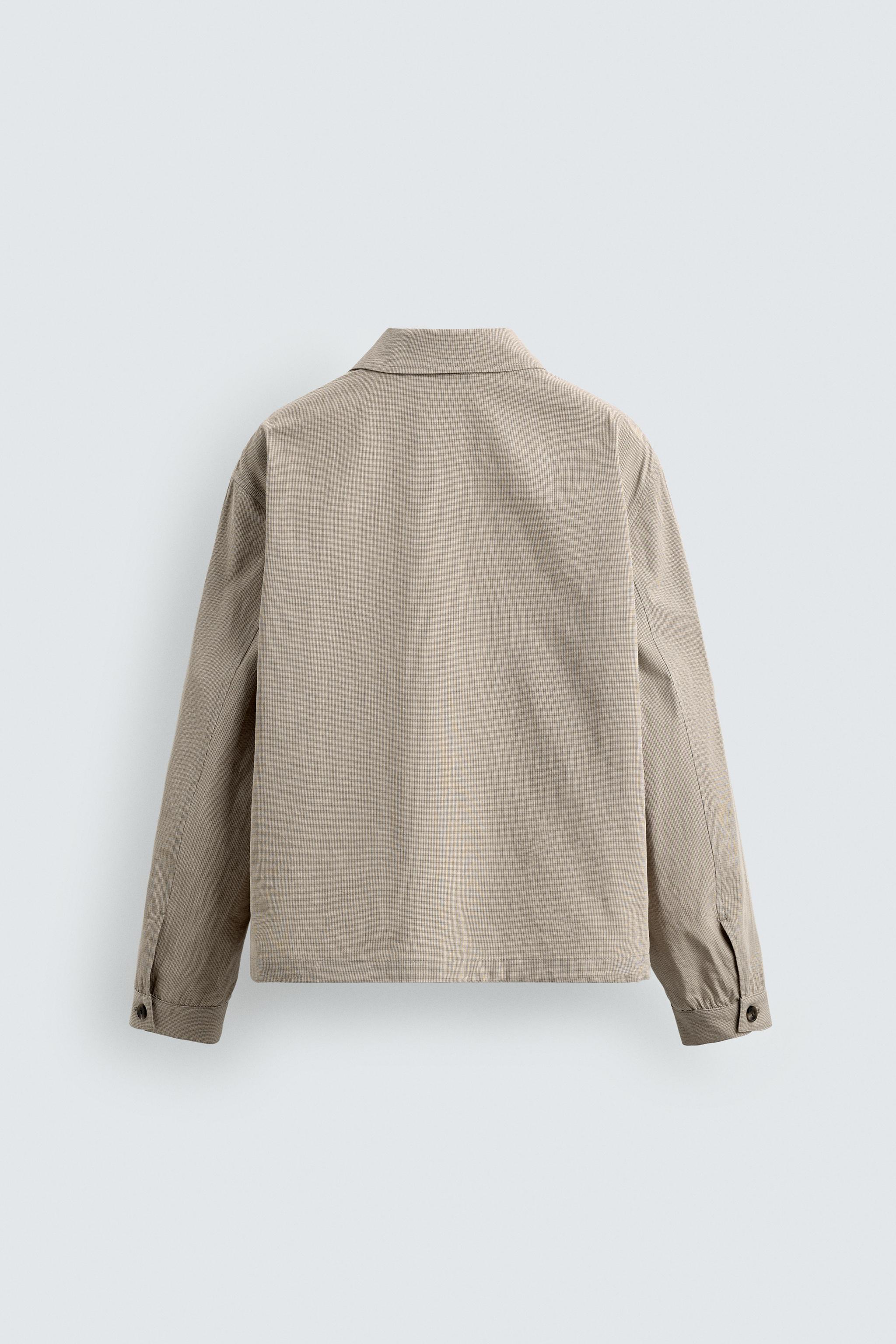 BLOUSON RELAXED FIT À CARREAUX TEXTURÉ